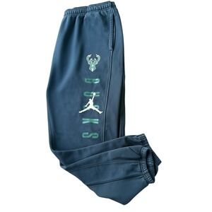Jordan Milwaukee Bucks Fleece Sweatpants Joggers Mens XL Green Excellent NBA